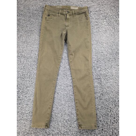 AG Adriano Goldschmied Jeans Women 26 Green Abbey Mid Rise Super Skinny Ankle - Picture 3 of 10